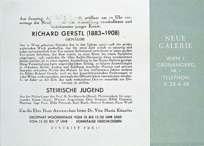 Einladung der Neuen Galerie, © IMAGNO/Austrian Archives