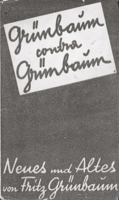 Cover Grünbaum contra Grünbaum, © IMAGNO/Sammlung Arnbom