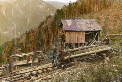 Bergstation der Holzseilbahn, © IMAGNO/Öst. Volkshochschularchiv