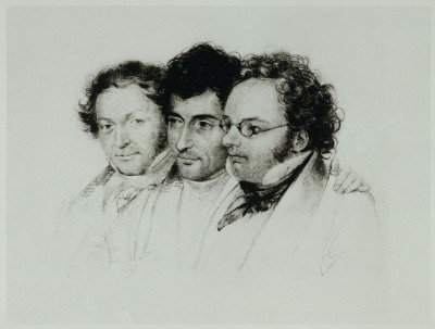 Jenger, Hüttenbrenner, Schubert, © IMAGNO/Wien Museum