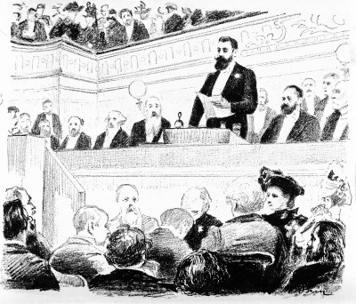 Theodor Herzl am Zweiten Zionisten-Kongreß in Basel, © IMAGNO/Austrian Archives