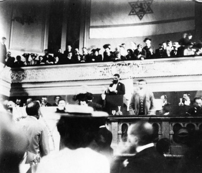 Theodor Herzl beim Sechsten Zionistenkongreß in Basel, © IMAGNO/Austrian Archives
