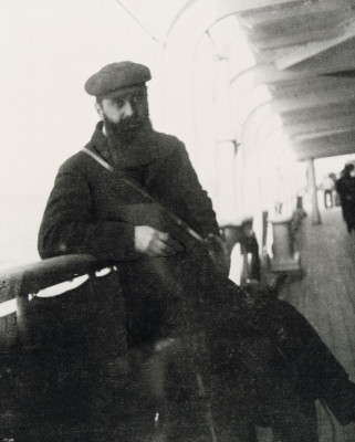 Theodor Herzl am Deck eines russischen Schiffes, © IMAGNO/Austrian Archives