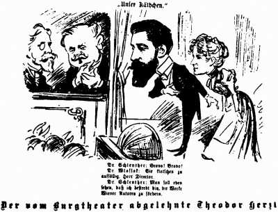 Zeitungskarikatur von Theodor Herzl, © IMAGNO/Austrian Archives