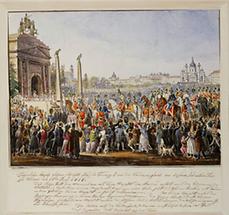Kaiser  Franz I. beim Kärntnertor in Wien