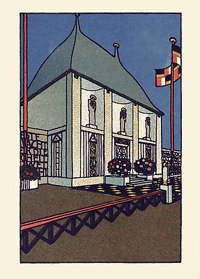 Wiener Werkstätte Postkarte Kunsttschau 1908, © IMAGNO/Austrian Archives