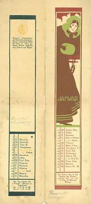 Kalenderblatt Januar für das Jahr 1900