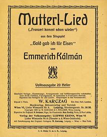 Liedflugblatt zur Operette