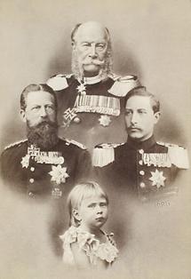 Kaiser Wilhelm I. mit drei Generationen dt. Kaiser