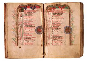 Calendarium für Dezember und Anfang des ersten Psalms