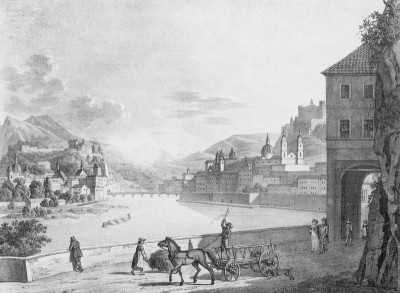 Stadt Salzburg mit dem Kapuziner und Schlossberg, © IMAGNO/Austrian Archives
