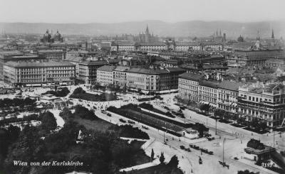 Blick von der Karlskirche auf den Karlsplatz, © IMAGNO/Sammlung Hubmann