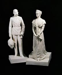 Biskuitporzellanfiguren Franz Joseph I und Elisabeth