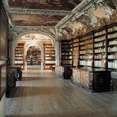 Bibliothek des Benediktinerstifts in Kremsmünster, © IMAGNO/Franz Hubmann