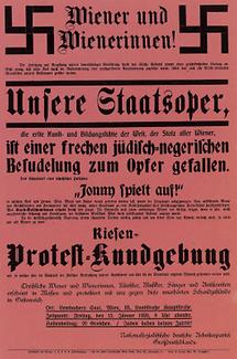 Plakat zu einer Protestkundgebung der Nationalsozialisten