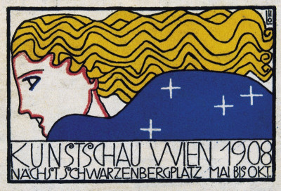 Reklamemarke (und Plakat) für die Kunstschau Wien, © IMAGNO/Austrian Archives