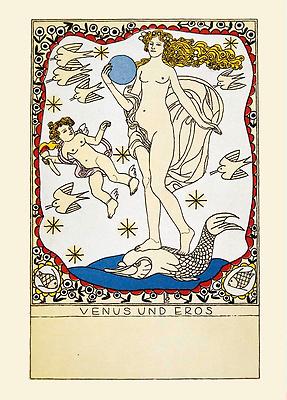 Wiener Werkstätte Postkarte Venus und Eros, © IMAGNO/Austrian Archives