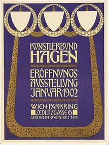 Plakat zur Eröffnungsausstellung des Hagenbundes 1902