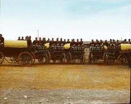 Auffahren der Ballon- und Gaswagen