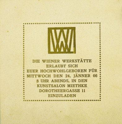 Einladung der Wiener Werkstätte, © IMAGNO/Austrian Archives