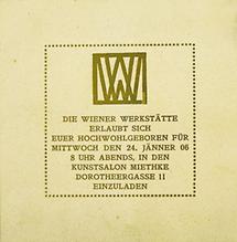 Einladung der Wiener Werkstätte