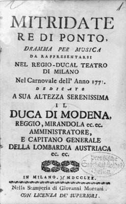 Titelblatt zu Mitridate Ré di Ponto, © IMAGNO/Austrian Archives