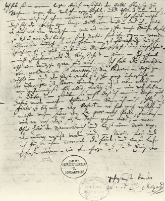Brief von W. A. Mozart, © IMAGNO/Austrian Archives