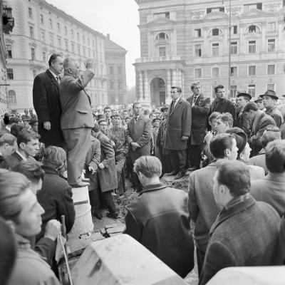 Olah-Demonstration im Herbst 1964, © IMAGNO/Barbara Pflaum