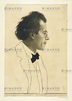 Gustav Mahler. Mezzotinto-Stich von Emil Orlik. 1902