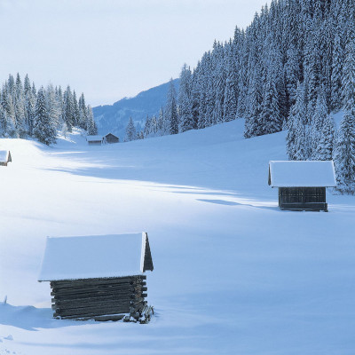 Scheunen im Lesachtal, Osttirol, im Winter, © IMAGNO/Gerhard Trumler