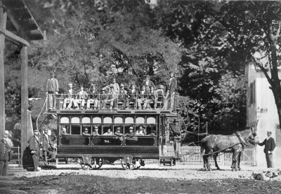 Pferdestrassenbahn in Stuttgart, © IMAGNO/Austrian Archives