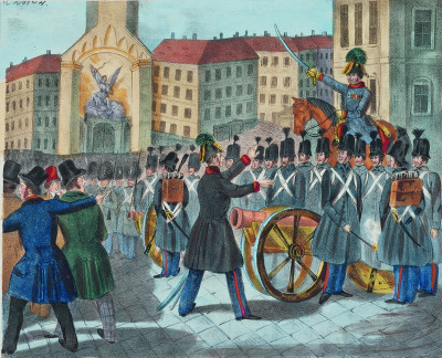 Der Offizier Johann Pollet verweigert den Befehl, © IMAGNO/Wien Museum