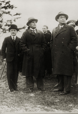 Dollfuß, Gömbös und Mussolini in Rom, © IMAGNO/Austrian Archives