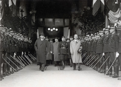 Benito Mussolini, Kurt Schuschnigg, Gyula Gömbös, © IMAGNO/Austrian Archives