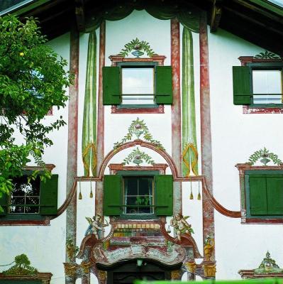 Fassadenmalerei in Obergilben in Tirol, © IMAGNO/Franz Hubmann