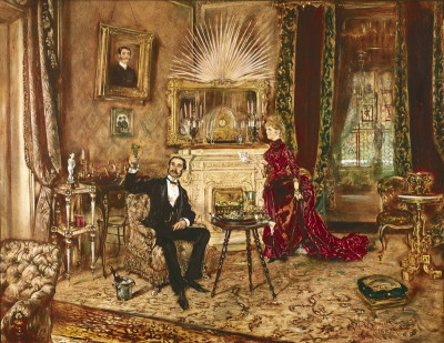 Herr und Dame in einem Salon, © IMAGNO/Wien Museum