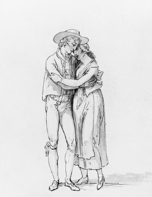 Sich umarmendes, ländliches, junges Paar, © IMAGNO/Austrian Archives