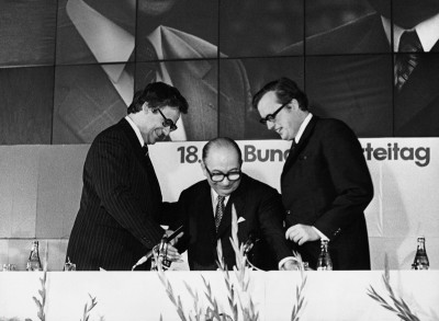 Erhard Busek, Rudolf Sallinger und Josef Taus, © IMAGNO/Nora Schuster