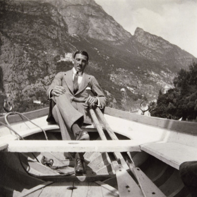 Fritz Waerndorfer in einem Ruderboot, © IMAGNO/Austrian Archives