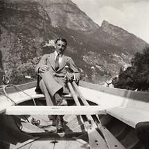 Fritz Waerndorfer in einem Ruderboot