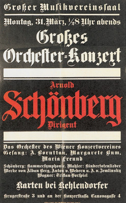 Plakat für Schönberg Konzert, © IMAGNO/Austrian Archives