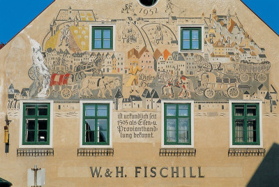 Fassadenfresko des Bürgerhauses Fischill, © IMAGNO/Gerhard Trumler