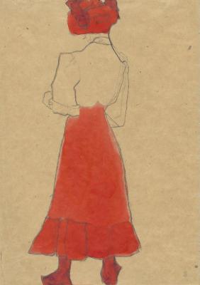 Frau mit rotem Rock, © IMAGNO/Wien Museum