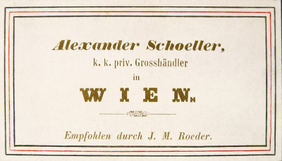 Geschäftskarte von Alexander Schoeller, © IMAGNO/Austrian Archives