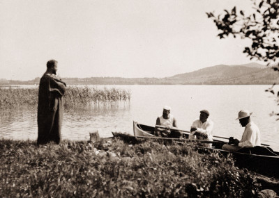 Gustav Klimt im Kittel am Attersee, © IMAGNO/Austrian Archives