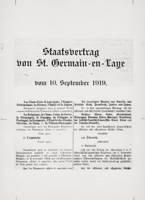 Staatsvertrag von St-Germain, © IMAGNO/Austrian Archives