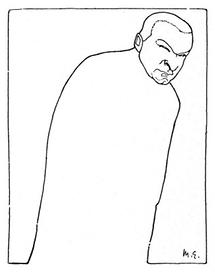 Georg Trakl. Karikatur