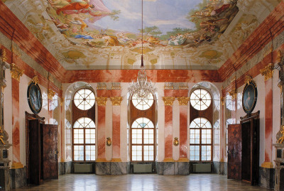 Festsaal in Stift Geras mit Deckenfresko, © IMAGNO/Gerhard Trumler