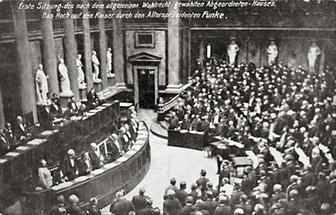 Parlamentssitzung des neuen Reichrates