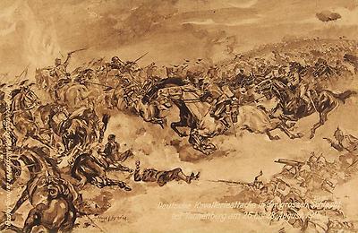 Deutsche Kavallerieattacke in der großen Schlacht bei Tannenberg am 26. bis 28. August 1914., © IMAGNO/Archiv Jontes
